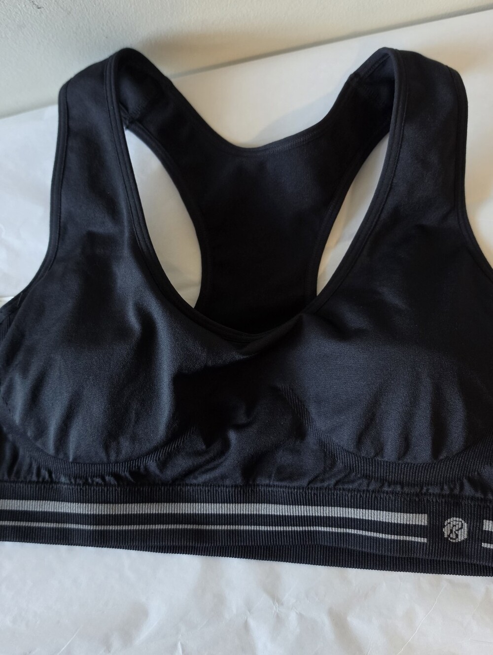 Bally Total Fitness Women's Black Support Sports Bra XL Removable Cup Pads NWT